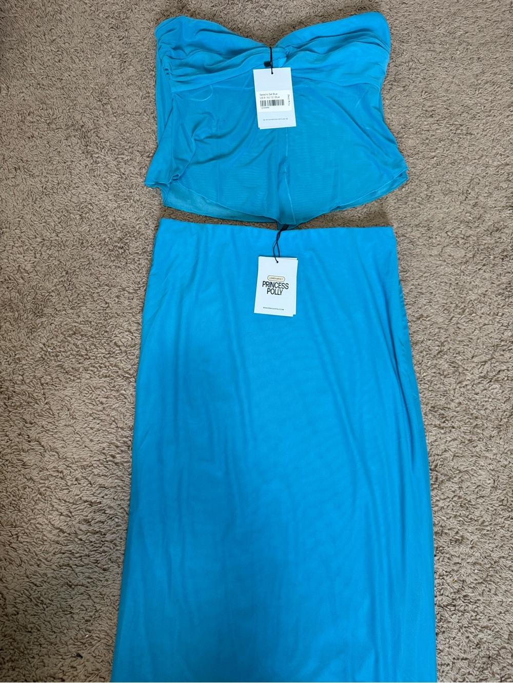 Princess Polly Kids Bright Turquoise Two-Piece Dress Set